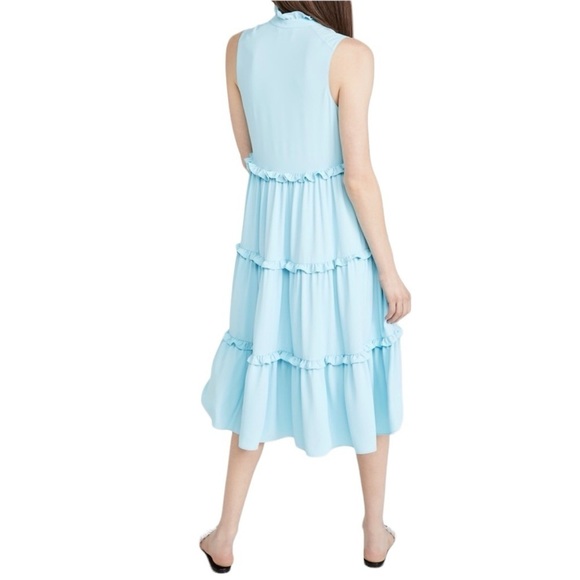 Amanda Uprichard x Revolve Ice Blue Wilma Midi Dress Tiered Ruffles Relaxed XL - Picture 5 of 16